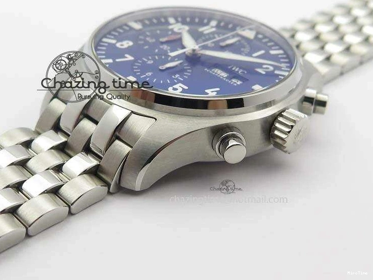 MIROTIME 0519 UrbanChic Pilot Chrono 2016 IW377714 ZF 1:1 Best Edition Blue Dial On SS Bracelet A7750 V 7272